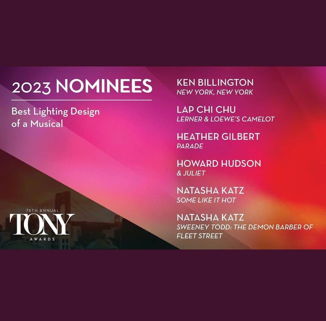 レベッカ・ウィソッキーのインスタグラム：「Congratulations @lapchichu 🙌🏼🎉⭐️ #TonyNominee @camelotbway @thetonyawards」