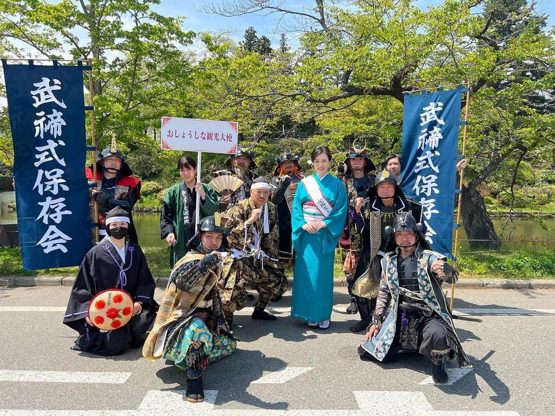 のインスタグラム：「武禘式保存会の皆さんともお写真撮って頂きました！ ありがとうございました☺️ . #上杉祭り #武禘式保存会」
