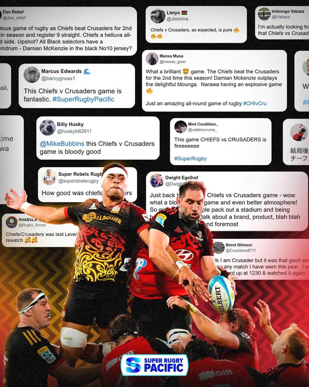 のインスタグラム：「Pure 🔥  Was @chiefsrugby v @crusadersrugbyteam your game of the season so far?  #SuperRugbyPacific」
