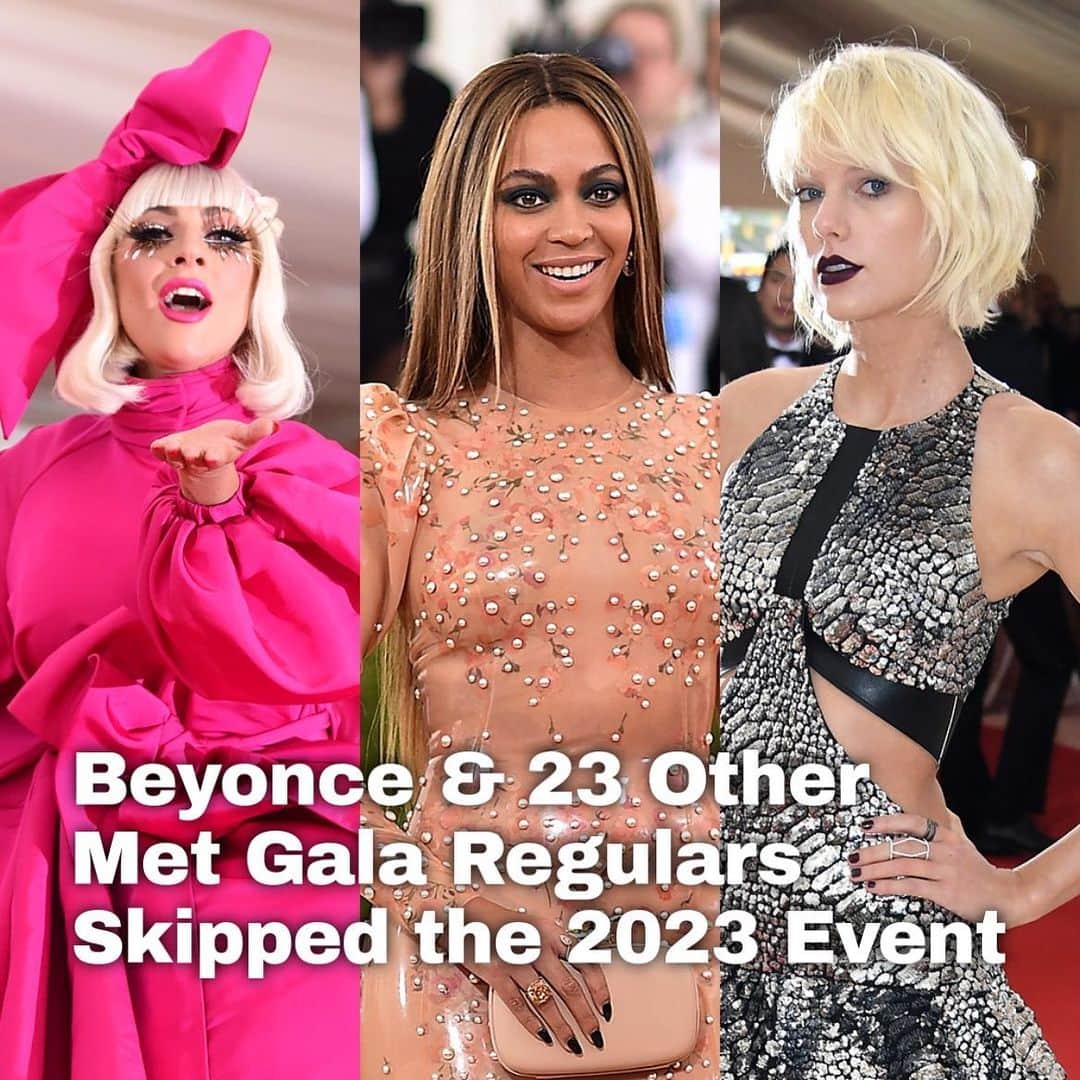 Just Jaredさんのインスタグラム写真 - (Just JaredInstagram)「Beyonce, Lady Gaga, and Taylor Swift are among the 24 Met Gala regulars who decided to skip this year's event... and some of them haven't attended the gala in 5-10 years. Tap the LINK IN BIO for all the celebs we missed this year. #MetGala #MetGala2023 Photos: Getty」5月3日 7時21分 - justjared