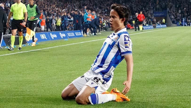 のインスタグラム：「Orgulloso de este equipo🔥🔥 Grandísima victoria ante un rival muy complicado.  Gracias a la afición por el ambiente😍😍🔝  #久保建英 #takefusakubo  #realsociedad  #laliga」