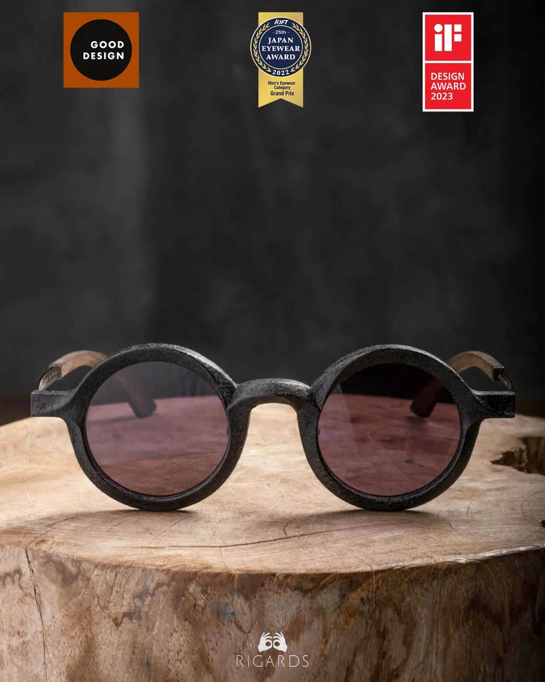 のインスタグラム：「We are grateful for our 19th International Design Award on our collaboration with @Ziggy_Chen Model no.#RG0161ZCLE.  12 Years/1 Ethos/19 Design Awards  Design shines brightest when designers do their own thing rather than do what others do.  Sculpting Original Eyewear with a Nature-First Perspective since 2011.  #RIGARDS #NaturalMaterials #AwardWinningAtelier #ExperienceTheOriginal  #HandmadeForYourFace  #iFDesignAward2023」