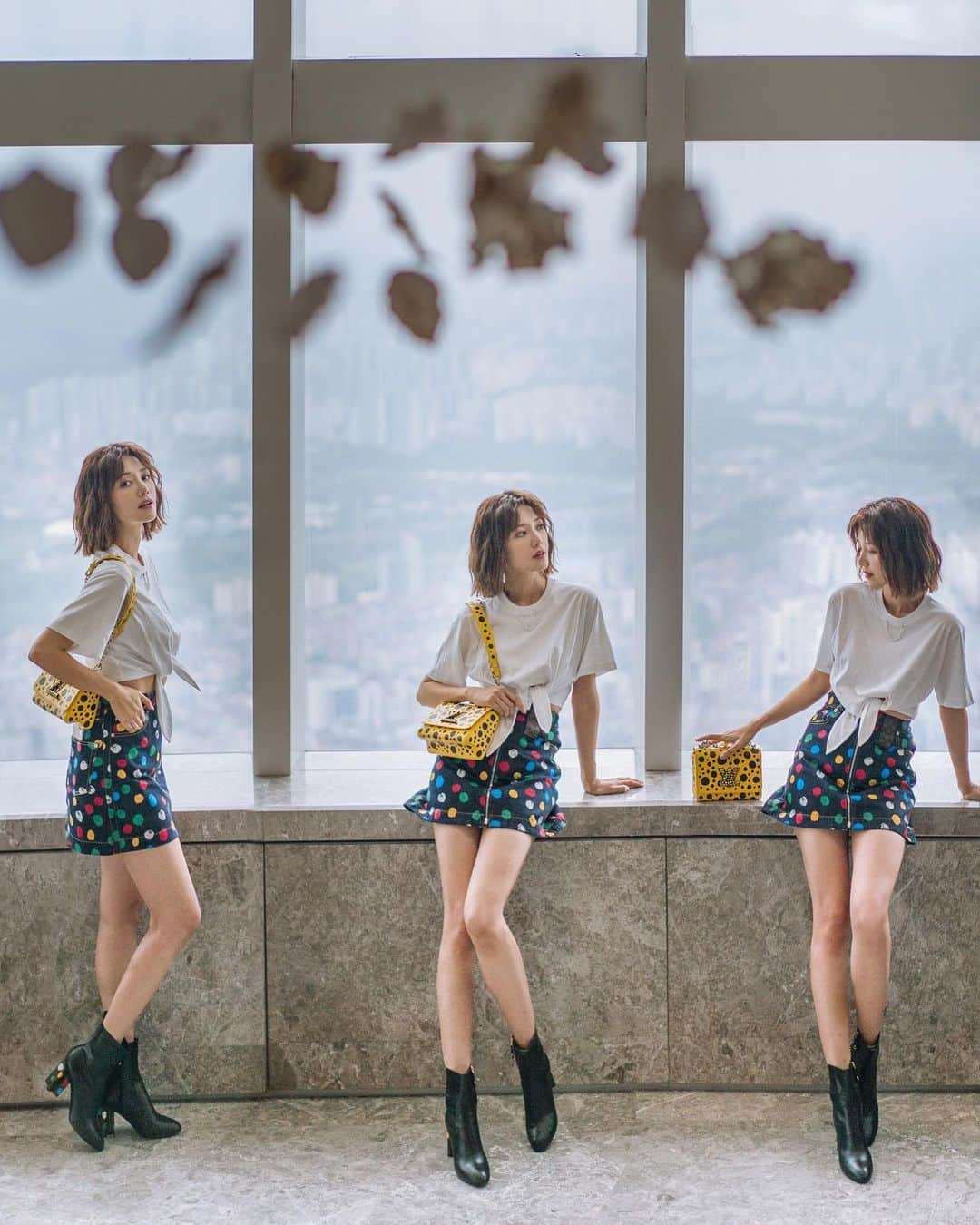 のインスタグラム：「波點女孩收工啦🔴⚪️🔵 #送你一個心 @louisvuitton  #lvhongkong」