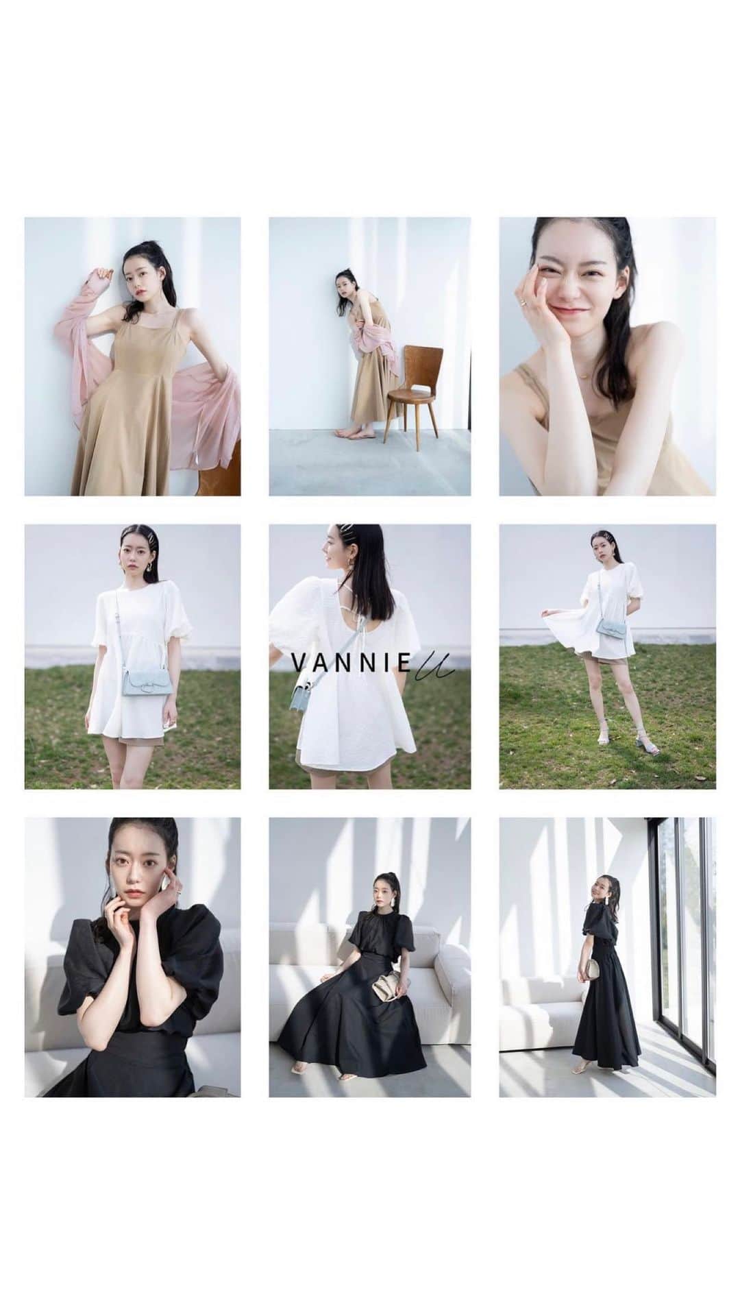 Vannie Officialのインスタグラム：「• VANNIE U 2023 summer COLLECTION •  feat.NAGOMI  公式TikTokやZOZOTOWNでも公開しております！ ぜひフォローやお気に入り登録をしてお楽しみくださいませ♡  @__nagomi32__   #vannie_u #ヴァニーユー #ZOZOでしか買えない #2023summercollection」