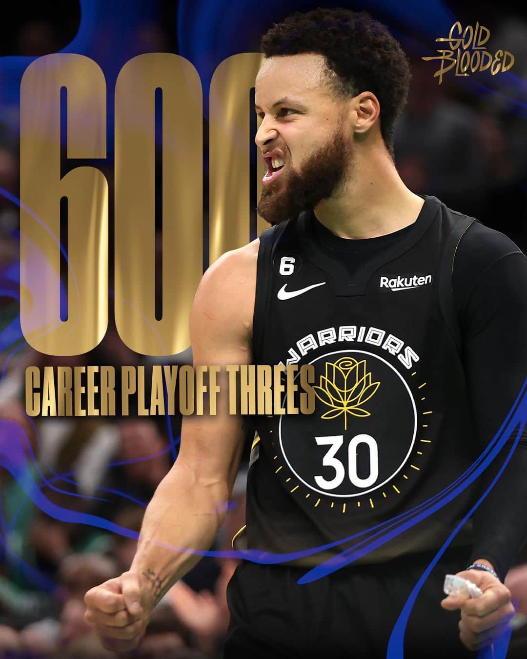 ゴールデンステート・ウォリアーズのインスタグラム：「Stephen Curry is the FIRST player in NBA Playoff history to reach 600 career threes 👏」