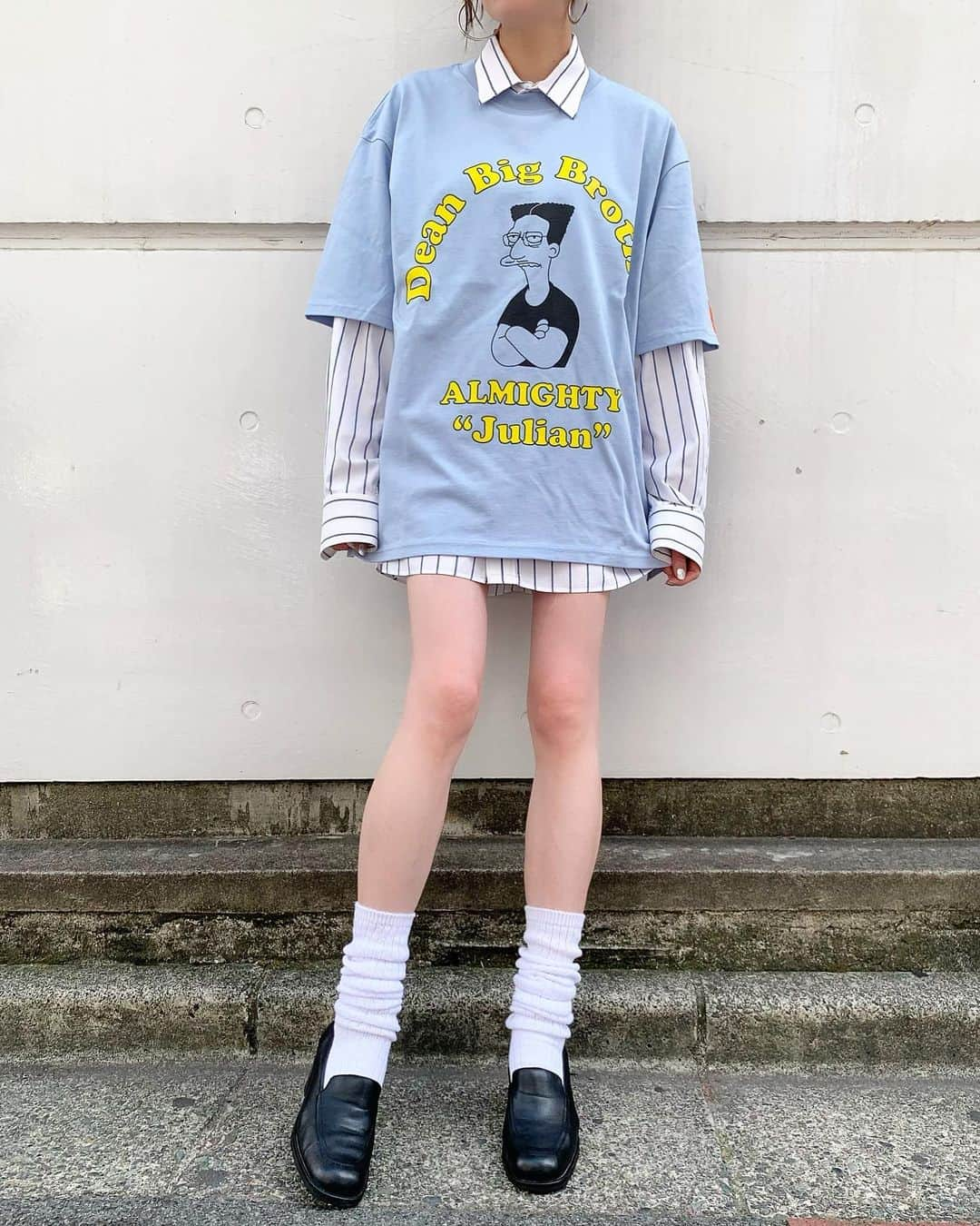 birthdeathさんのインスタグラム写真 - (birthdeathInstagram)「New Arrivals  BLACKWEIRDOS - Big Brother Tee  90's Calvin Klein striped shirt  90's Black leather loafer  #birthdeath #blackweirdos」5月3日 15時43分 - birthdeath_tokyo