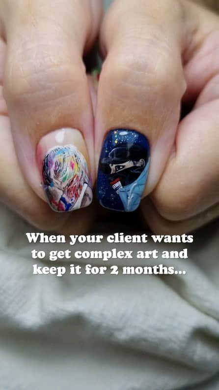 Yingのインスタグラム：「So many benefits come with doing a gel overlay!  Learn all about gel overlays in my Perfect Overlay Course, one full day with theory and hands-on.  Enquire at @nailwonderlandsg if you would like to take my classes!」