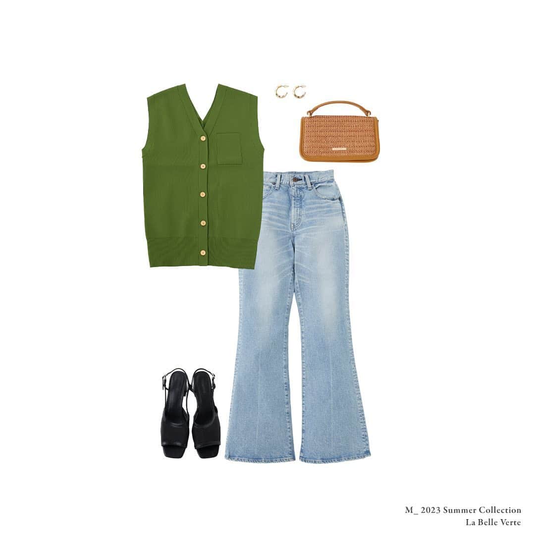 のインスタグラム：「@m_moussyofficial M_ 2023 Summer Collection / LA BELLE VERTE  ・KNIT VEST(010GS370-0390)  全国のMOUSSY店舗／SHEL'TTER WEBSTORE／ZOZOTOWNにて発売中。 ※MOUSSY沖縄パルコシティ店では一部5月4日(木)より発売開始となります。予めご了承くださいませ。  また、ZOZOTOWNでは 5月3日(水)0:00-23:59の1日限定でお得にお求めいただけます。 この機会にぜひご利用くださいませ。  #M_MOUSSY #MOUSSY」