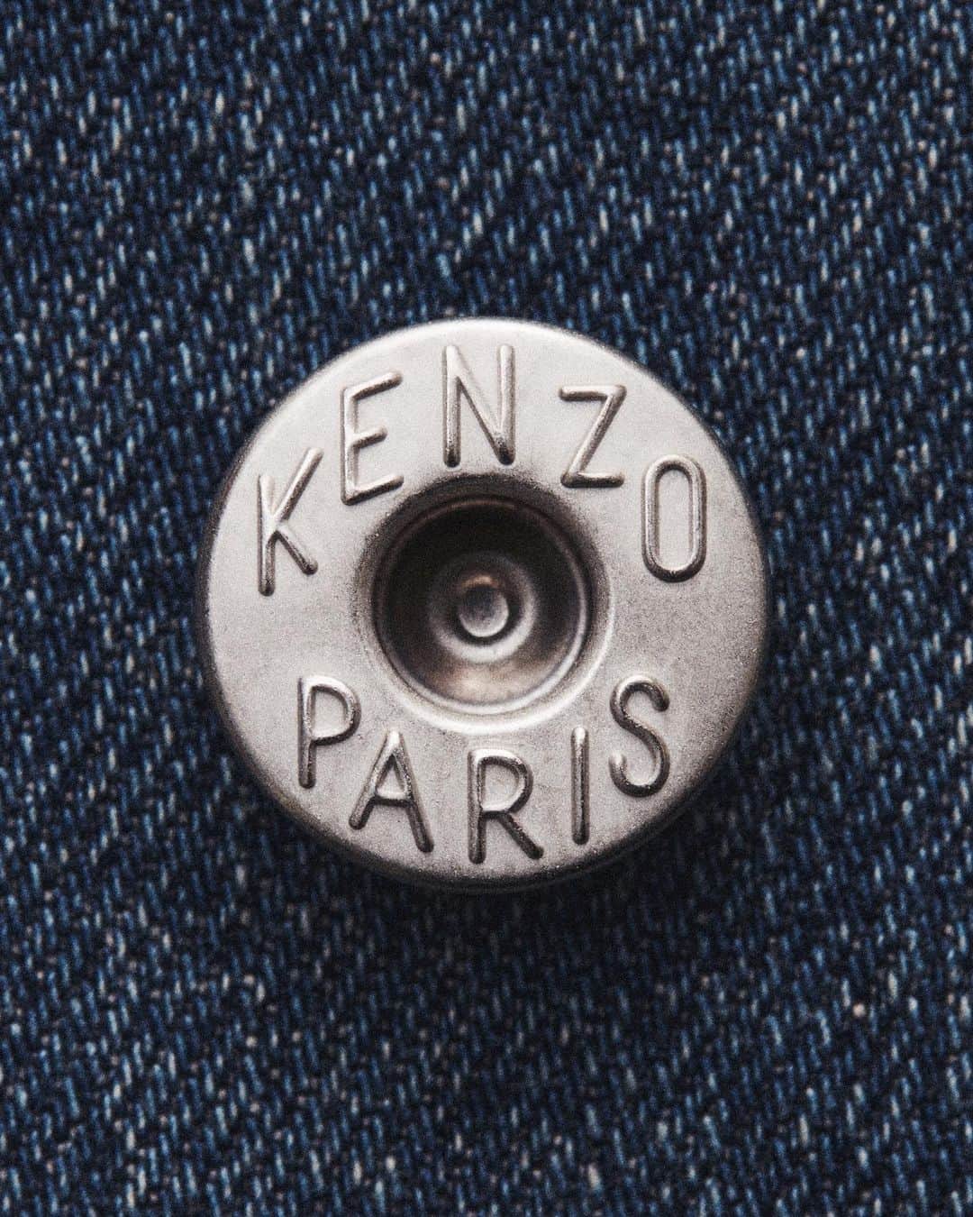 ケンゾーのインスタグラム：「The unique texture of KENZO Denim is a testament to the designer's commitment to using only the highest quality cotton. By focusing on the quality of the raw materials, KENZO is able to create denim that has a distinctive feel and appearance.  KENZO Denim is available now on KENZO.COM」