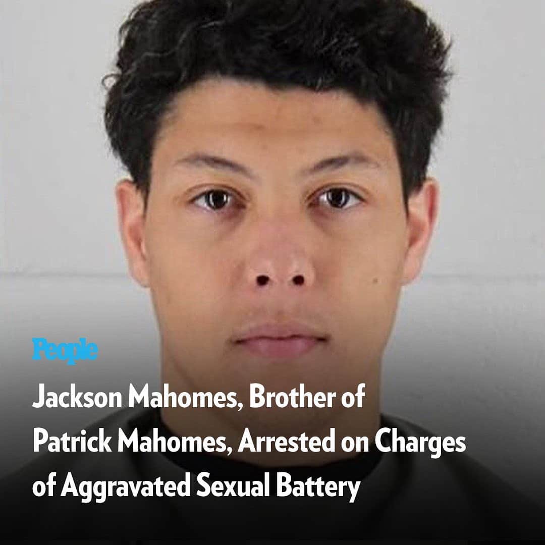 People Magazineさんのインスタグラム写真 - (People MagazineInstagram)「Jackson Mahomes, the younger brother of Patrick Mahomes, has been arrested and charged with aggravated sexual battery. Mahomes' arrest reportedly stems from an incident at a local restaurant in late February, according to local KCTV5, who confirmed with police that the arrest and incident are connected. Full story at the link in our bio. | 📷: Johnson County Sheriff's Office」5月4日 0時54分 - people