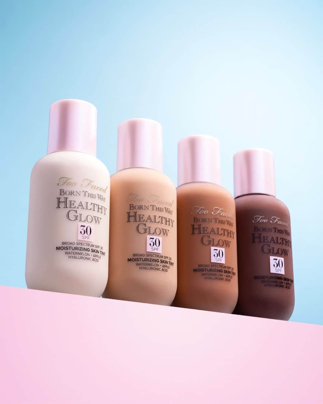 Too Facedのインスタグラム：「it's giving SUMMER ✨😍☀️🏖️ Meet our new Born This Way Healthy Glow Skin Tint Foundation that offers refreshing hydration and SPF 30 protection for healthy, glowing skin! Tap to shop! #toofaced #tfcrueltyfree #tfbornthisway」