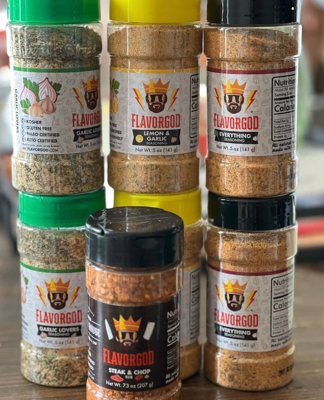 Flavorgod Seasoningsのインスタグラム：「#flavorgod Bottle Collection by customer @lissys.menu.magic! 😎⁠ -⁠ Add delicious flavors to any meal!⬇⁠ Click the link in my bio @flavorgod⁠ ✅www.flavorgod.com⁠ -⁠ Flavor God Seasonings are:⁠ ➡ZERO CALORIES PER SERVING⁠ ➡MADE FRESH⁠ ➡MADE LOCALLY IN US⁠ ➡FREE GIFTS AT CHECKOUT⁠ ➡GLUTEN FREE⁠ ➡#PALEO & #KETO FRIENDLY⁠ -⁠ #breakfast #fitness #food #foodporn #foodie #instafood #foodphotography #foodstagram #yummy #instagood  #foodies #tasty #cooking #instadaily #lunch #healthy #seasonings #flavorgod #lowsodium #glutenfree #dairyfree」