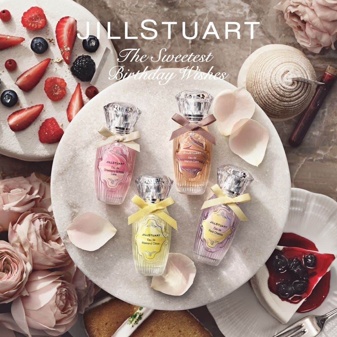 JILLSTUART BEAUTYさんのインスタグラム写真 - (JILLSTUART BEAUTYInstagram)「JILL STUART The Sweetest Birthday Wishes Limited Items 〜Eau de Strawberry Birthday Cake 〜 5月19日(金)より発売 【店頭】5月5日(金)より予約開始 【公式オンラインショップ】5月8日(月)より予約開始  一年に一度の誕生日。  願いを込めて、 ケーキに並ぶろうそくの火をひと息で消すと、 その願い事は叶うといわれています。  今年は、東京・日本橋兜町「Pâtisserie ease」の シェフパティシエを務める大山恵介氏と コラボレーションし、 4種類のバースデーケーキを表現した 甘く可憐なオードトワレを限定発売。  ろうそくに顔を近づけたときのような 幸せな瞬間の香りを纏って、 あなたの新しい一年が、笑顔で溢れますように。  #jillstuart #jillstuartbeauty #ジルスチュアート #patisserieease #パティスリーイーズ #ease #イーズ #大山恵介 #オードトワレ #香水 #バースデーケーキ #ギフト」5月4日 10時00分 - jillstuartbeauty