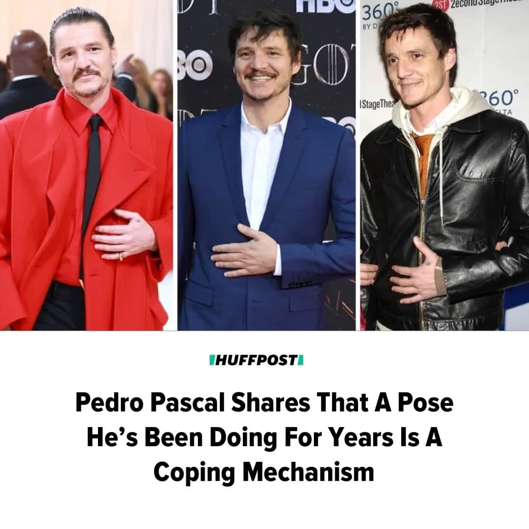 Huffington Postさんのインスタグラム写真 - (Huffington PostInstagram)「Pedro Pascal recently shared a vulnerable moment on camera with fellow actor Bella Ramsey.⁠ ⁠ The “Last of Us” co-stars were posing on the red carpet during a “For Your Consideration” event in Los Angeles on Friday when Ramsey pointed out a very specific pose Pascal was striking in front of the cameras.⁠ ⁠ In the footage shot by Deadline, Pascal stood with his left hand on his torso. Ramsey appeared to acknowledge her co-star’s unique pose by patting his hand and then placing her hand on her torso in a similar manner.⁠ ⁠ After Ramsey patted his hand, Pascal began to explain why he places his hand in that particular spot. “You know why?” he said before taking a deep breath. “It’s because my anxiety is right here.”⁠ ⁠ In response, Ramsey nodded with understanding and then leaned in for a hug.⁠ ⁠ Pascal does strike this pose pretty often when he’s on the red carpet. Photos of the actor suggest he’s been doing it for nearly 20 years — and as recently as at Monday’s 2023 Met Gala.⁠ ⁠ Pascal’s method for dealing with his anxiety is a good move, according to Keith Humphreys, a professor of psychiatry at Stanford University who spoke to HuffPost in 2017.⁠ ⁠ “Focus on your breathing, put your feet flat on the floor. Smile even if you don’t feel like smiling,” Humphreys advised. “Tense your muscles then let them go, then tense them again and repeat. Relax your body, and a lot of people will find your emotions will follow.”⁠ ⁠ Head to our link in bio to read more. // 📷️ Getty Images // 🖊️ Elyse Wanshel」5月4日 11時16分 - huffpost