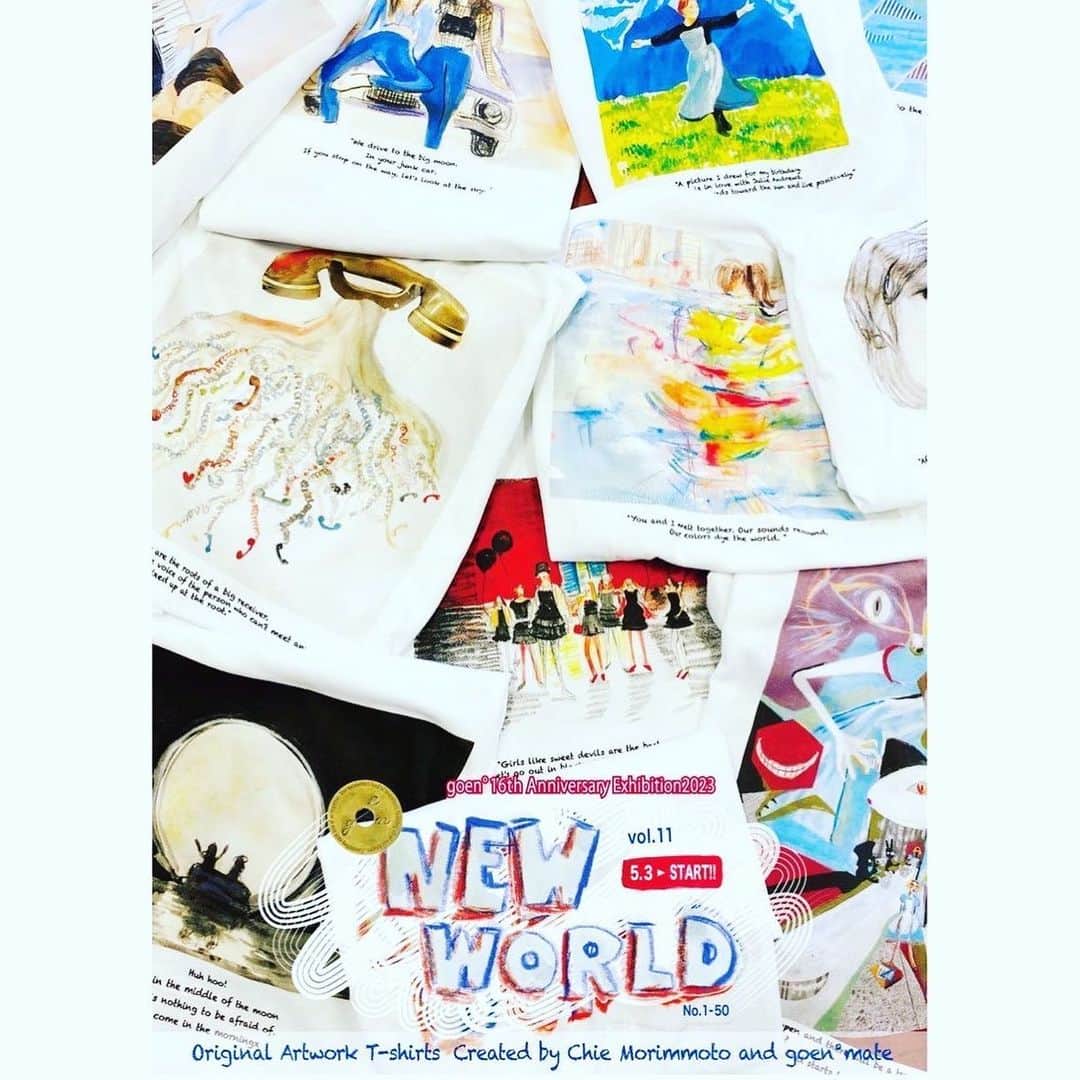 森本千絵さんのインスタグラム写真 - (森本千絵Instagram)「#NEWWORLD  No.19 face to face M-size  🌝🌚  goen°16th Anniversary Exhibition2023 【　NEW WORLD 】  Original Artwork T-shirts　 Created by Chie Morimmoto & goen°mate  goen°16周年を記念して この夏、アートディレクターの森本千絵が1999年から今に至るまで、広告やアートワーク、MVの企画をしている間に描いたスケッチや絵が、新たな物語を添えて50点のTシャツになりました。  日頃の感謝の気持ちを込めて大放出します。 ここでしか出会えない世界でひとつの幻のTシャツです。  #goen #Ateliergoen #newworld #tshirts #goldenweek #summer  #japan #design #art #idea #drawing #music #advertisement #daikanyama #tokyo #special #sale #chiemorimoto  店舗では原画と共に楽しんでください！  本日から絵柄を変えながら夏まで！！無謀な企画スタート❗️」5月4日 12時18分 - chiemorimoto_goen