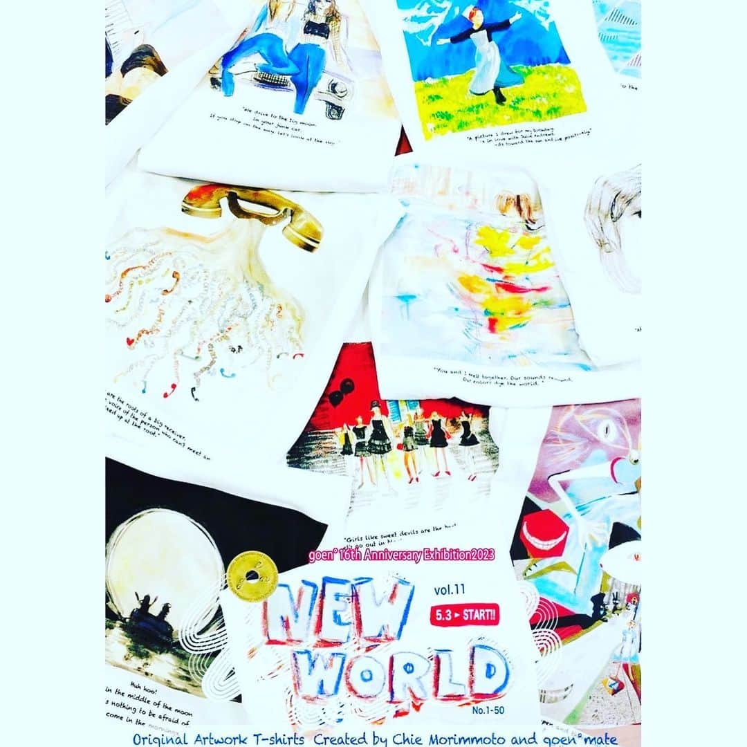 森本千絵さんのインスタグラム写真 - (森本千絵Instagram)「#NEWWORLD  No.18 hug2022 M-size  👯👯  goen°16th Anniversary Exhibition2023 【　NEW WORLD 】  Original Artwork T-shirts　 Created by Chie Morimmoto & goen°mate  日頃の感謝の気持ちを込めて これまでのお仕事の原画から50点をTシャツにして大放出中！ 展示もしてます。 #goen #Ateliergoen #newworld #tshirts #goldenweek #summer  #japan #design #art #idea #drawing #music #advertisement #mrchildren  #daikanyama #tokyo #special #sale #chiemorimoto」5月4日 13時15分 - chiemorimoto_goen