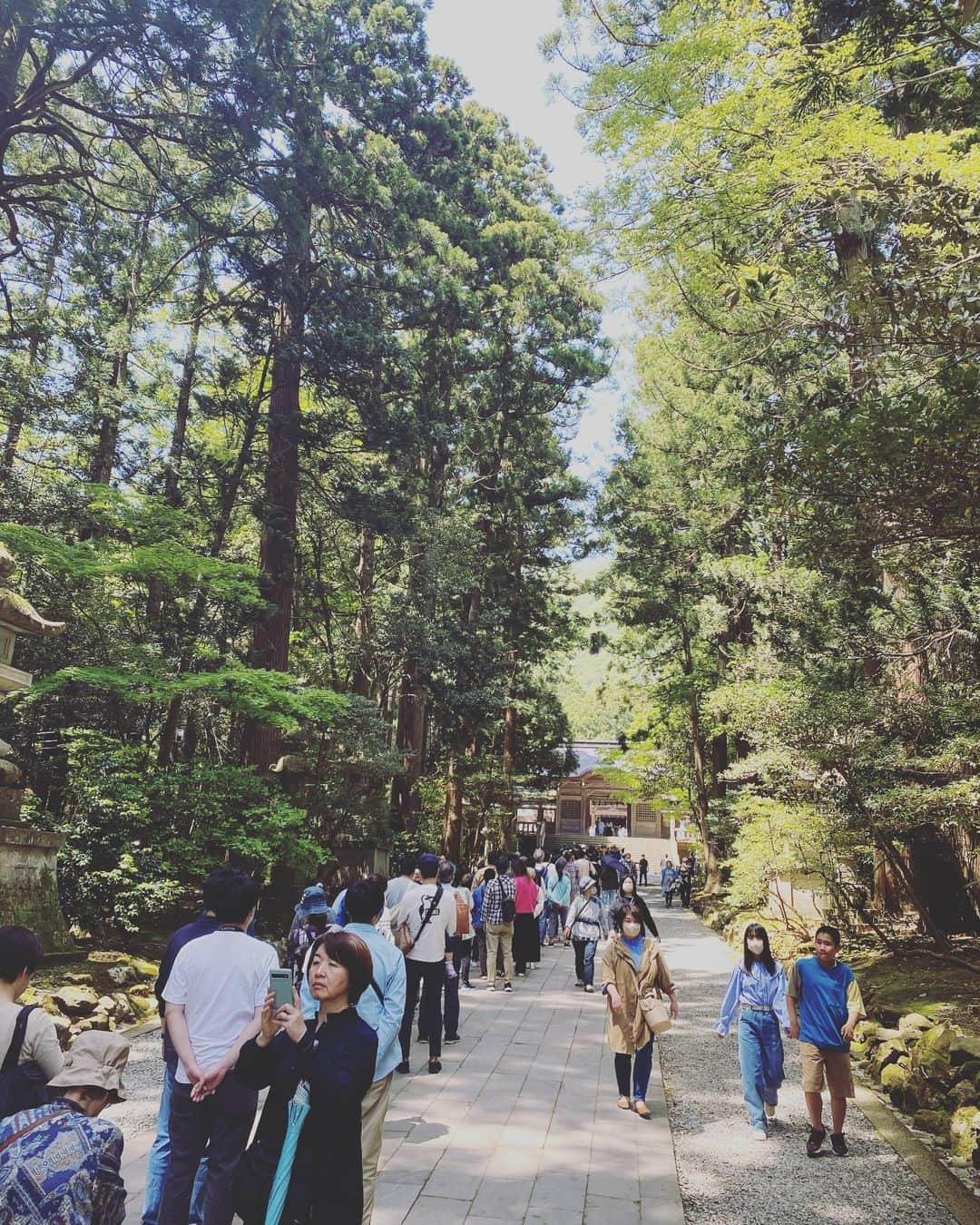 岡拓哉さんのインスタグラム写真 - (岡拓哉Instagram)「【弥彦神社を取材】  ゴールデンウィークの弥彦神社を取材しました。拝殿に続く参道には、参拝客の長〜い列が。晴天のもと、賑わっています！  #ux #スーパーJにいがた #弥彦神社 #gw」5月4日 13時42分 - ux_oka.takuya