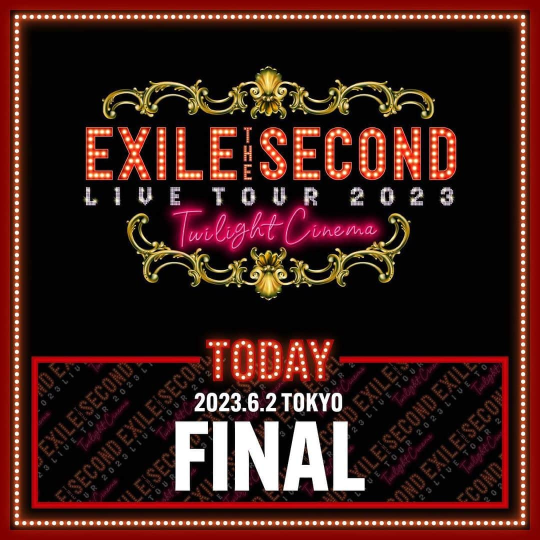 NESMITHのインスタグラム：「EXILE THE SECOND LIVE TOUR 2023 Twilight Cinema 東京公演Day２🗼 にして、、、 Twilight Cinema FINAL‼️‼️  この約４ヶ月 全国の皆さんと紡いできた思いと願いと 皆さんに届けてきた感謝の気持ちを ここで一つに、、、 会場で ＣＬで それぞれの楽しみ方で心一つに楽しみましょう👍‼️✨ #EXILETHESECOND #TwilightCinema #東京 #Day2 #FINAL  -----------  そして只今台風の影響で全国的に雨風が強くなり、 警報や避難指示など出ている地域もあるとニュースで言われています。 交通機関にも影響が出ているそうなので、 本当に危ない状況であったりご無理をしない程度でご自身の判断で行動をしていただければと思います。 皆さんの安全を心から願ってます‼️」