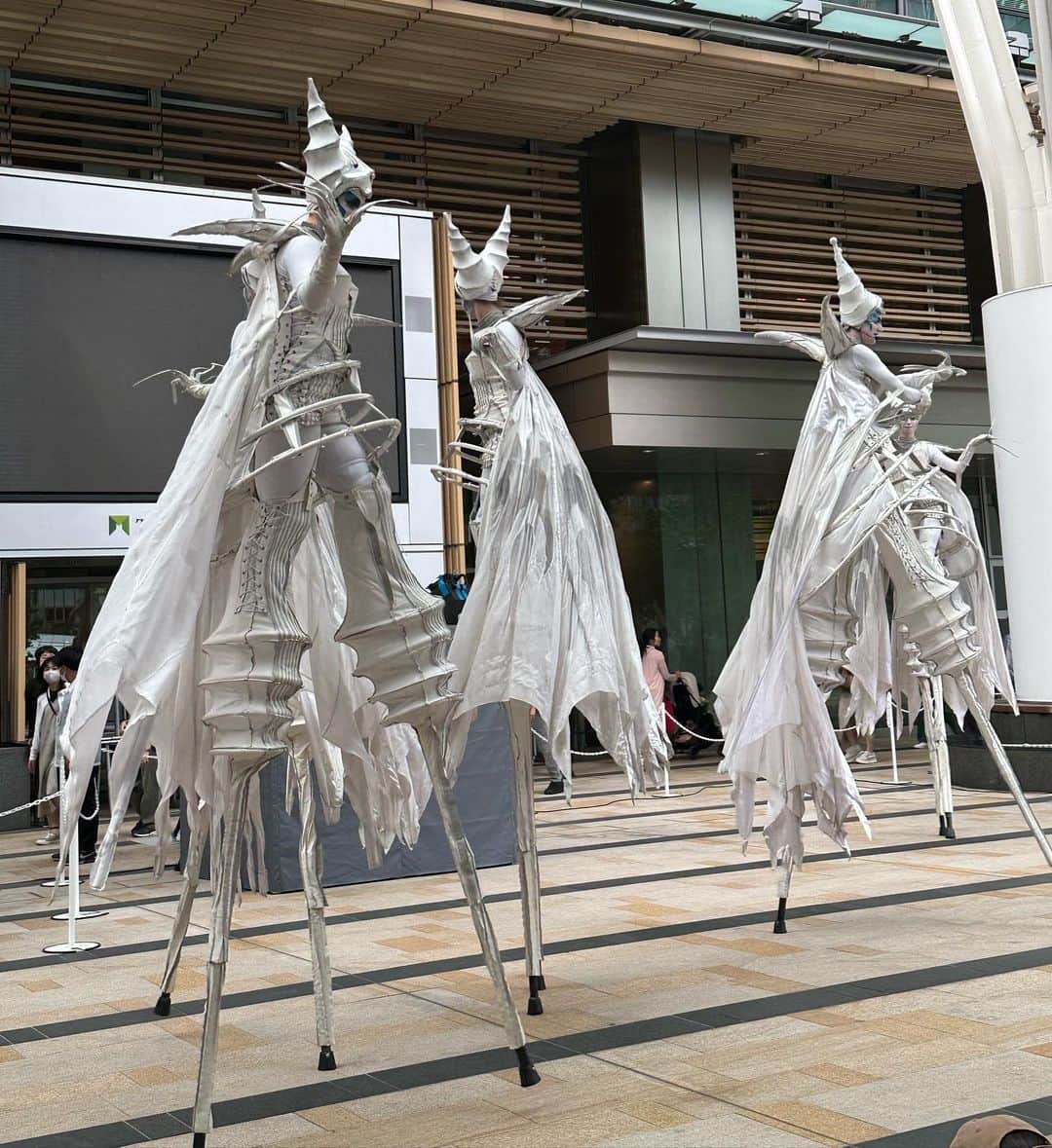 犬山紙子さんのインスタグラム写真 - (犬山紙子Instagram)「六本木アートナイト。 カイコガのような真っ白な衣装で踊るダンサー達を見た。上から魔法をかけられたような幻想的な空間。  オランダのパフォーマンスカンパニーClose-Act Theatreによる。《White Wings（ホワイトウイングス）》」5月29日 20時40分 - inuyamakamiko