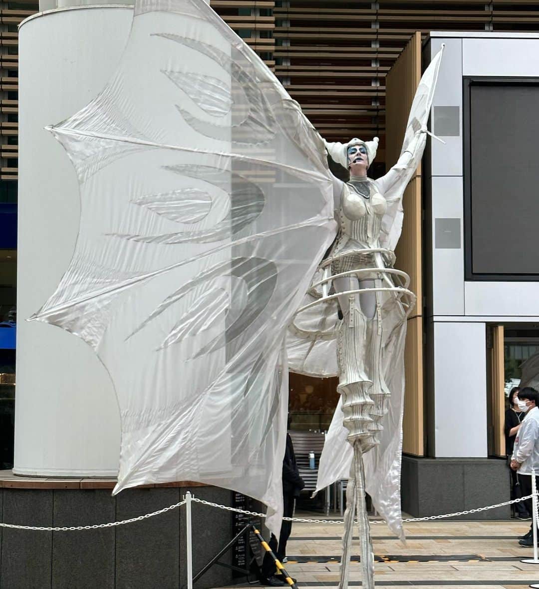 犬山紙子さんのインスタグラム写真 - (犬山紙子Instagram)「六本木アートナイト。 カイコガのような真っ白な衣装で踊るダンサー達を見た。上から魔法をかけられたような幻想的な空間。  オランダのパフォーマンスカンパニーClose-Act Theatreによる。《White Wings（ホワイトウイングス）》」5月29日 20時40分 - inuyamakamiko