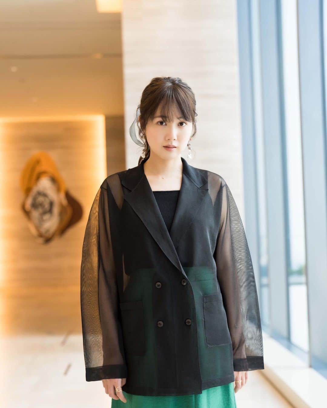 永島聖羅のインスタグラム：「☔️  衣替えをだいぶ前にしたけど 梅雨入りしそうだねえ〜  今日もお疲れ様でした！」