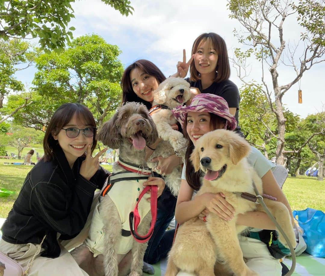 薮下柊さんのインスタグラム写真 - (薮下柊Instagram)「癒されピクニック🌱☀️🐶  太陽を、めいいっぱい浴びて 日焼けした✨😂  家族ぐるみ(ワンズ混み)で仲良くしてくれて いつもありがとう☺️  #ピクニック」5月29日 15時39分 - __yabushita_shu__