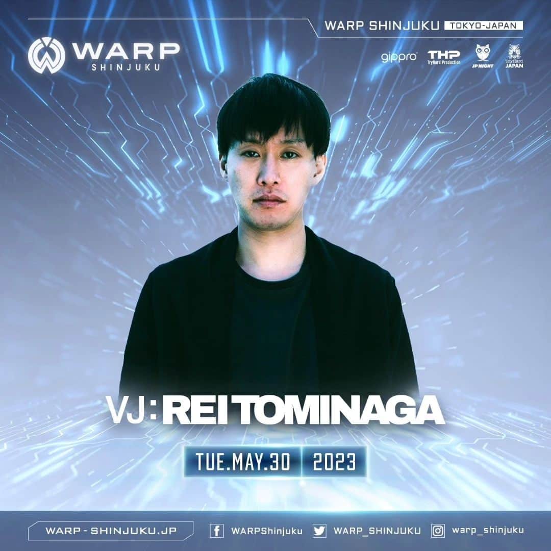 Rei Tominagaのインスタグラム：「明日5月30日はWARP SHINJUKUでVJします。そしてDJMAG TOP100CLUBの33位に！おめでとうございます！  そんなお店にもう丸3年以上、月イチでゲストに呼んで頂きVJをさせてもらっています。本当に嬉しいです。  「ステージでは裏方なVJが」というところにも非常に嬉しく思いますし、こうした奇抜な面白いブッキングももっと増えるきっかけになれば、とも思います。実際、日本には優秀なVJがたくさんいて、それぞれが個性を持っていて面白いです。  毎回迎えてくれるWARPのテクニカルクルーのみなさん、@yuta_ymfc @1e0h_ @ssshhhiiibbbaaatttaaa そして、DJ陣、スタッフのみなさん、そして @shinsuke84 さん、皆さんいつもいつもありがとうございます。  @warp_shinjuku   #warpshinjuku #djmag #djmagtop100 #vjlife #vjing #nightclub」