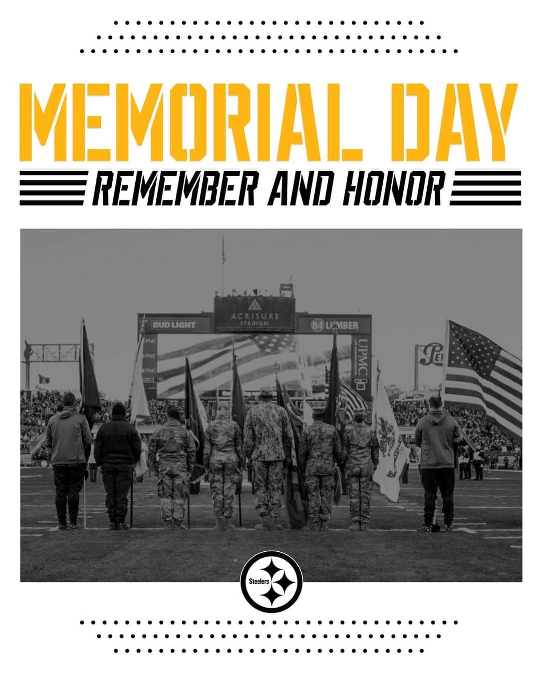 ピッツバーグ・スティーラーズさんのインスタグラム写真 - (ピッツバーグ・スティーラーズInstagram)「Today and every day, we remember and honor those who made the ultimate sacrifice defending our country. #MemorialDay」5月29日 22時00分 - steelers