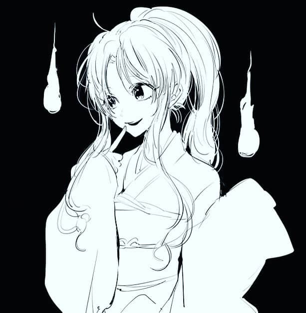 横槍メンゴのインスタグラム：「古い絵 ぼたん  #幽遊白書」