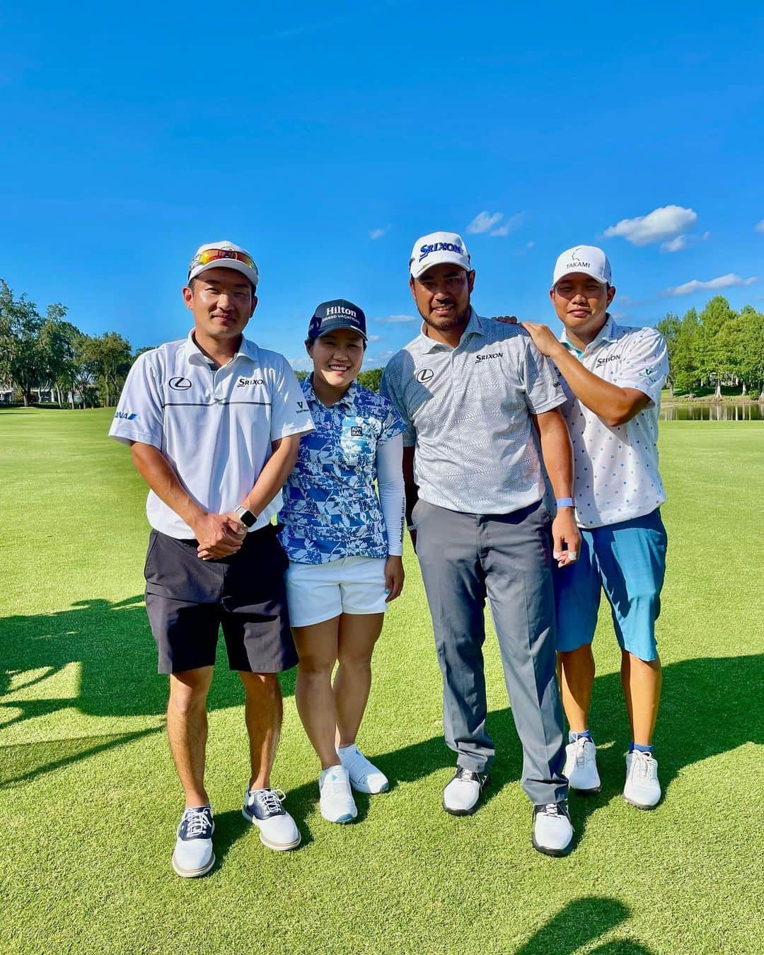 畑岡奈紗さんのインスタグラム写真 - (畑岡奈紗Instagram)「I played with @hideki.matsuyama_official ！ I had a great experience. Thank you for playing together !  先日松山プロ、早藤キャディ、Jさんと一緒にラウンドさせて頂きました⛳️」5月29日 23時20分 - nasahataoka