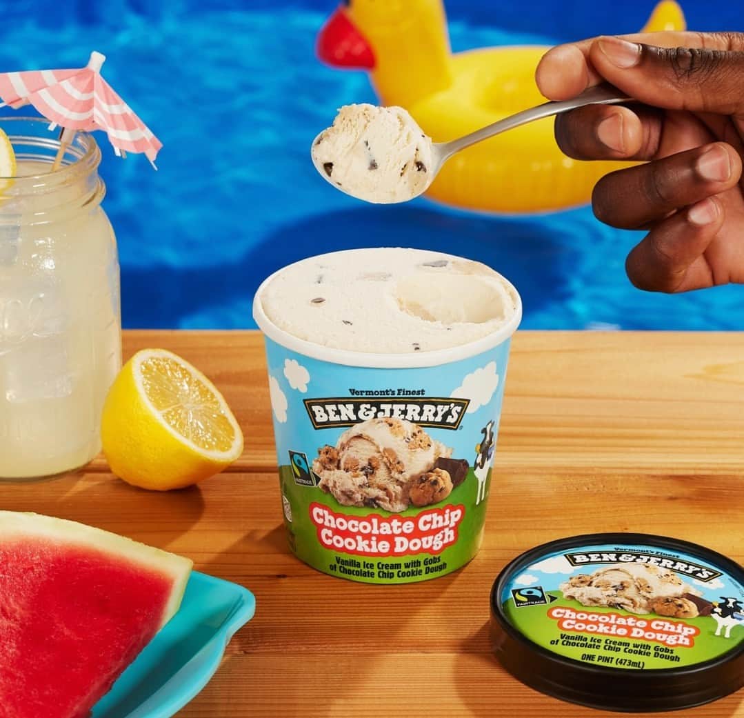 Ben & Jerry'sのインスタグラム：「Chillin' today? Count us in.  Order Chocolate Chip Cookie Dough for delivery at the link in our bio!」