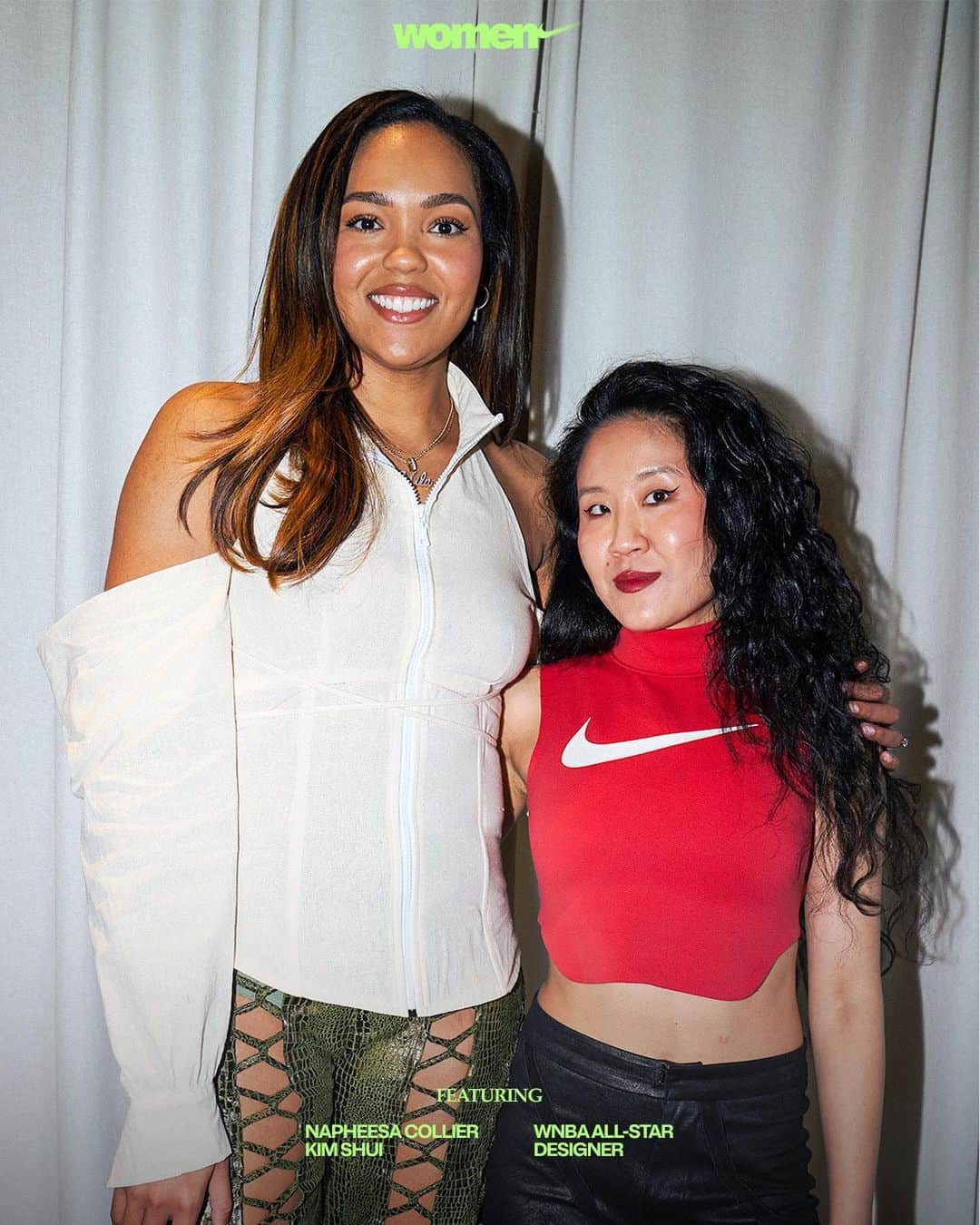 Nike Womenさんのインスタグラム写真 - (Nike WomenInstagram)「A match made in heaven 💚 Minnesota Lynx forward @napheesa24 and designer @kimshuistudio worked side by side to create a strong, feminine and impactful tunnel walk ‘fit for this year’s Tip Off. Swipe ➡️ to see how their vision came to life.」5月30日 1時00分 - nikewomen