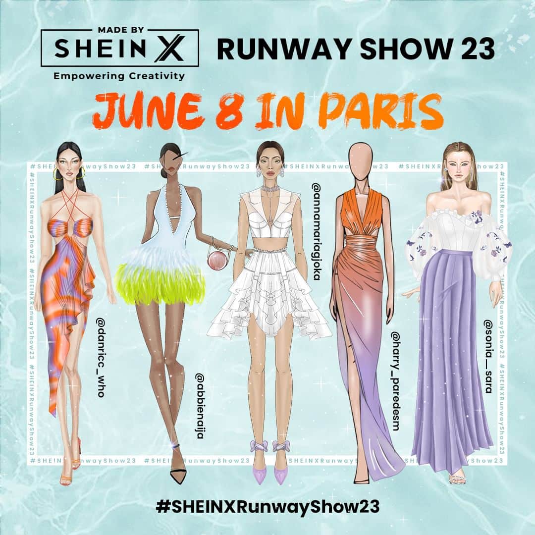 のインスタグラム：「SHEIN X Runway Show 2023  25 SHEIN X designers from all over Europe will present 75 NEW LOOKS this June. Discover brand-new favorites inspired by endless summer and limitless creativity!  🌟 TUNE IN June 8 at 4:15PM CEST on our livestream via SHEIN's free app, @sheinofficial & @sheinfrance_ Instagram accounts and Jounal des femmes!   You'll also have a chance to win 100,000 points (APP ONLY)!  #SHEINXRunwayShow23 #meetSHEIN #SHEINTHEKNOW」