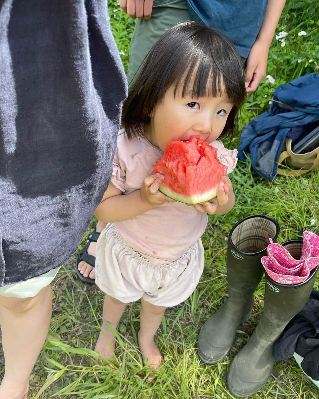 澤田泉美さんのインスタグラム写真 - (澤田泉美Instagram)「先週末は、お友達がお誘いをしてくれたので、 葉山まで田植えをしに行ってきました🌾🌾🌾  素足で触れる土の感触は最高だった‼️  叩いて割ったスイカを頬張ったり、 そこのお米から作られたヴィーガンアイスをいただいたり🍉🍨🥰私も子どもも目がキラキラ🥰  とにかく、葉山の温かい人達と自然に触れて最高の休日でした！  夜は、ひろこさんのお家で 見た目も味も美味しい食事をいただき（手巻き寿司もあったのに、撮り忘れた😭）、夜まで延々と飲みながらお話して、合間には近所の友達や恭平さん夫婦も遊びに来てくれて🥹❤️ 昼も夜も“葉山最高〜〜〜！”ってなったのでした🤣🤣🤣  ひろこさん、お誘いしてくれて本当にありがとう❤️ そして、泊めてくれてありがとう🤣❤️ 環境が良すぎて、すぐにでも遊びに行きたいので またお願いします🤣❤️❤️❤️笑  うちにも来てね❤️  #田植え#葉山 #最高の休日 #楽しかった#いや#楽しすぎた #葉山最高」5月30日 16時26分 - izumi.sawada