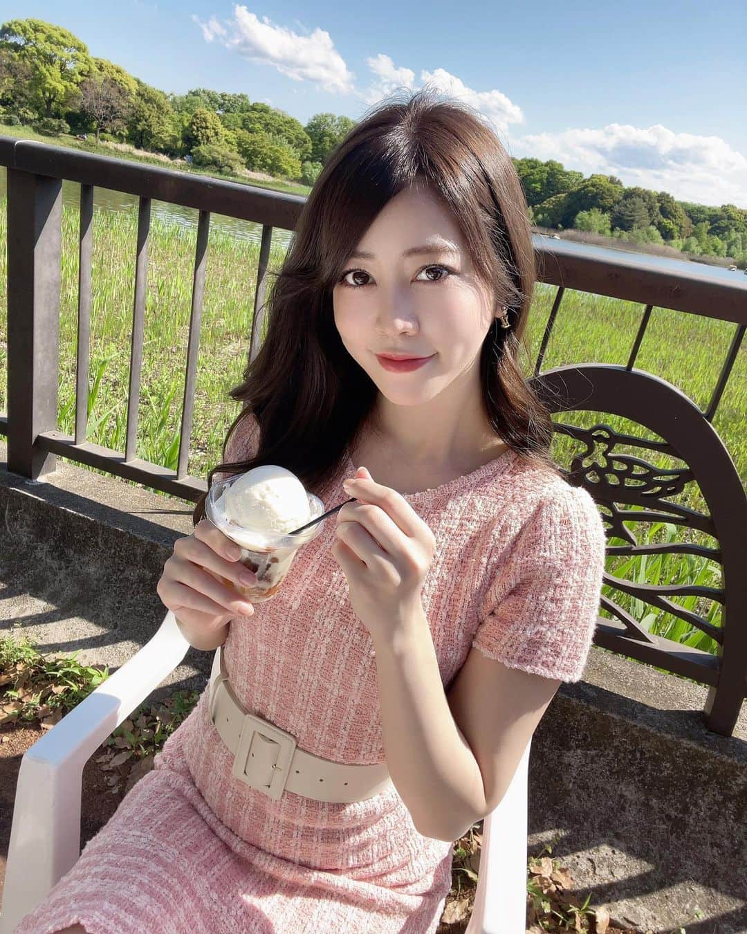 薄井美樹のインスタグラム：「． 🍠×🍨＝❤️」
