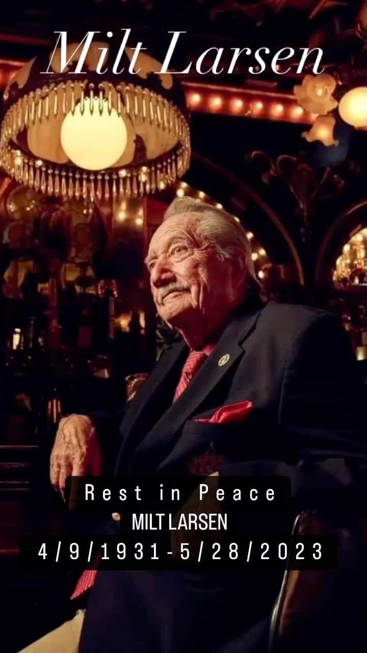 セロのインスタグラム：「Rest in Peace Milt Larsen. Thank you for building us magicians around the world a place we can call home. It was the Magic Castle where I auditioned at the age of 14 years old to be part of the junior magicians program and was accepted (after two  auditions) to be sworn into this life in magic. There are just not enough or any words to express the gratitude we have for you and, Bill, and Irene. Thank you for keeping Magic alive!!! 🪦💔」