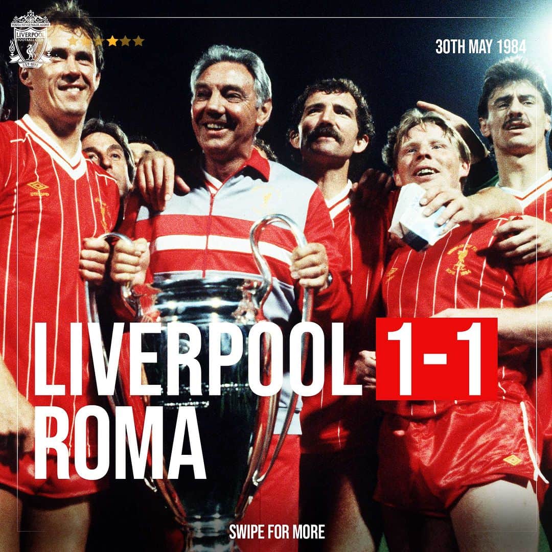 リヴァプールFCさんのインスタグラム写真 - (リヴァプールFCInstagram)「A famous night in Rome #OnThisDay in 1984, as we made it four European Cups and completed the treble 💫」5月30日 17時00分 - liverpoolfc