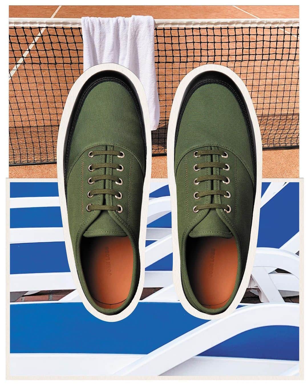 ジョンロブのインスタグラム：「A new chapter in weekend-wear, Norfolk is inspired by traditional tennis shoes, updated for the utmost flexibility. Featuring a full canvas upper and a leather outsole, expertly crafted in the UK with a Blake construction.  . #johnlobb  @emmadegrams @olive_lunik」