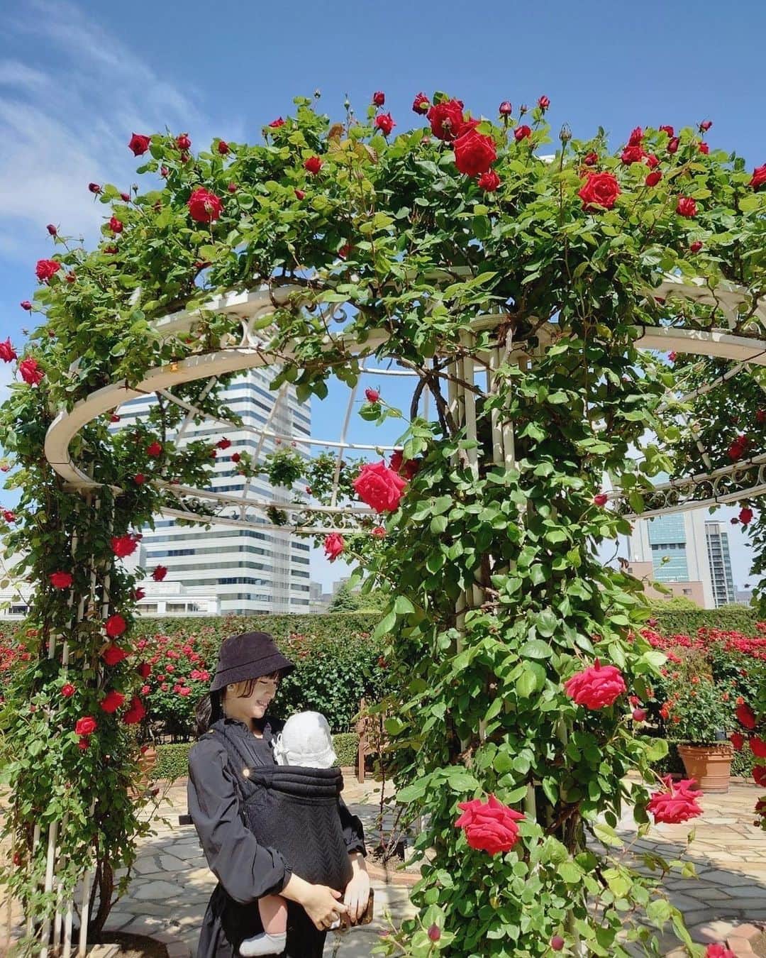仙石みなみさんのインスタグラム写真 - (仙石みなみInstagram)「. 🕊 お子と散策してきたぁ〜  #薔薇 #ガーデン #レッドローズガーデン」5月30日 18時52分 - sengoku_minami