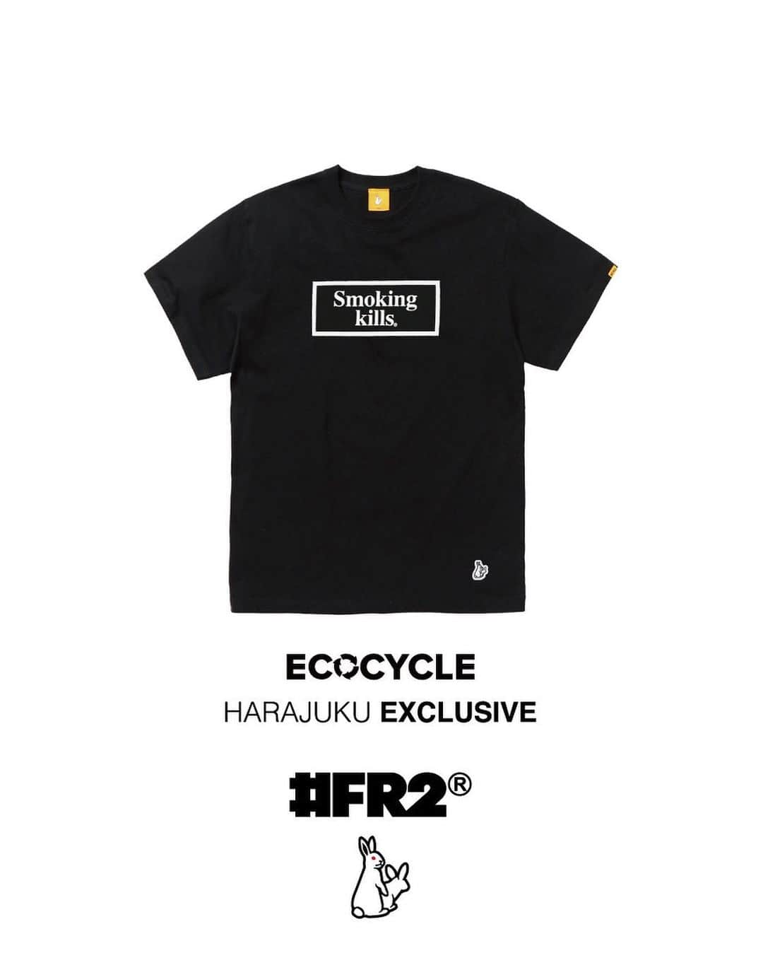 #FR2さんのインスタグラム写真 - (#FR2Instagram)「#FR2HARAJUKU EXCLUSIVE  To coincide with World No Tobacco Day on 5/31, #FR2 HARAJUKU Exclusive will release the following products using USA BODY’s ECOCYCLE®  ECOCYCLE® is a brand launched by Jakob Deitell in November 2020. They manufacture bodies such as T-shirts, sweatshirts, and hoodies, and supply them to brands and manufacturers. The entire process, from knitting to sewing and dyeing, is carried out in a factory in Los Angeles. They use 100% cotton thread developed by Belda Llorenz. The raw materials consist of 50% recycled cotton sourced from recycling partners in Europe and the United States, and 50% organic cotton certified by the Better Cotton Initiative, a European NGO aiming for sustainable cotton production.  *These products will be available exclusively at #FR2 HARAJUKU. There may be purchase restrictions at the physical store.  #FR2#fxxkingrabbits#頭狂色情兎 #smokingkills#smokingkills®#禁煙推奨#WorldNoTobaccoDay」5月30日 20時18分 - fxxkingrabbits