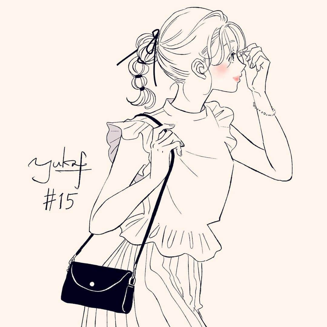 藤原ゆかのインスタグラム：「１日１枚自由お絵描き ✿ 15枚目  #イラスト #イラストグラム」