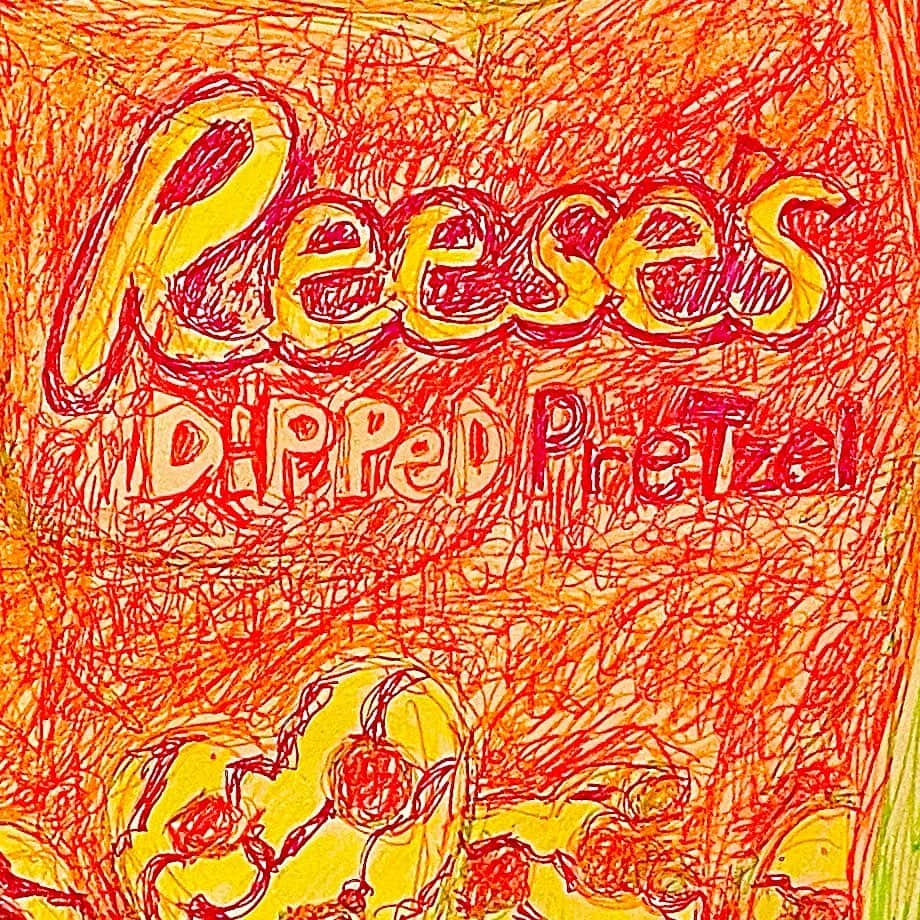 池田有希子のインスタグラム：「大事に食べていたチョコ、食べ終わっちゃった。  #sketchbook #illustration #reesesdippedpretzels」