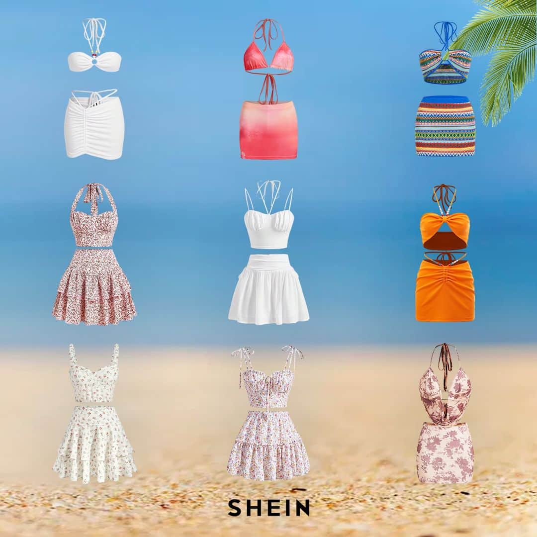 のインスタグラム：「SHEIN Helps You Slay Your Beach Vacay 😍  🔎15117398 15233419 16612879 12929342 16084673  10399245 13246811 15117388 16542398  🔗:https://shein.shop/8l01g6y  #SHEINbeachvacay」