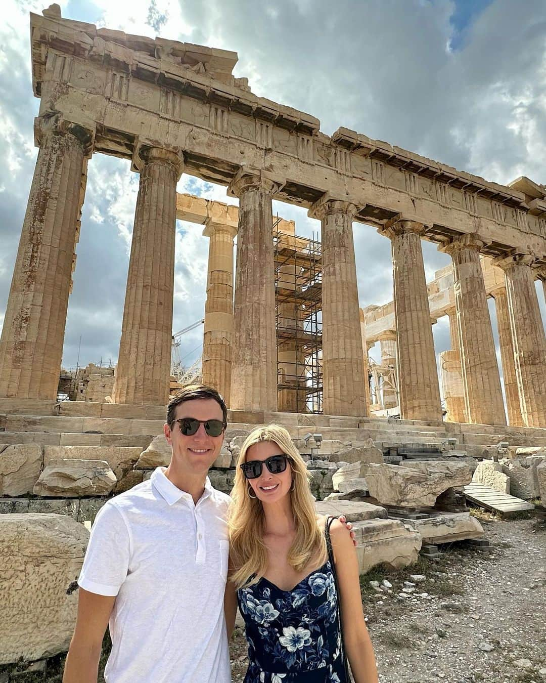 イヴァンカ・トランプのインスタグラム：「🇬🇷🌀🧿🤍🌞✨🏛️🌿  Exploring the Acropolis in Athens! 🇬🇷✨  The Acropolis is a testament to the incredible achievements of ancient Greek civilization and their enduring legacy. It's a place where history comes alive, transporting you back in time to an era of myth, philosophy, and cultural brilliance.   Standing atop this ancient citadel, surrounded by iconic structures like the Parthenon and the Erechtheion, I was awe-inspired by the incredible power of human ingenuity.  The panoramic views of Athens from the Acropolis were breathtaking, offering a mesmerizing blend of ancient and modern cityscapes. It's a sight that will forever be etched in my memory 💙💙💙  P.S. Go Miami Heat ! 🔥」