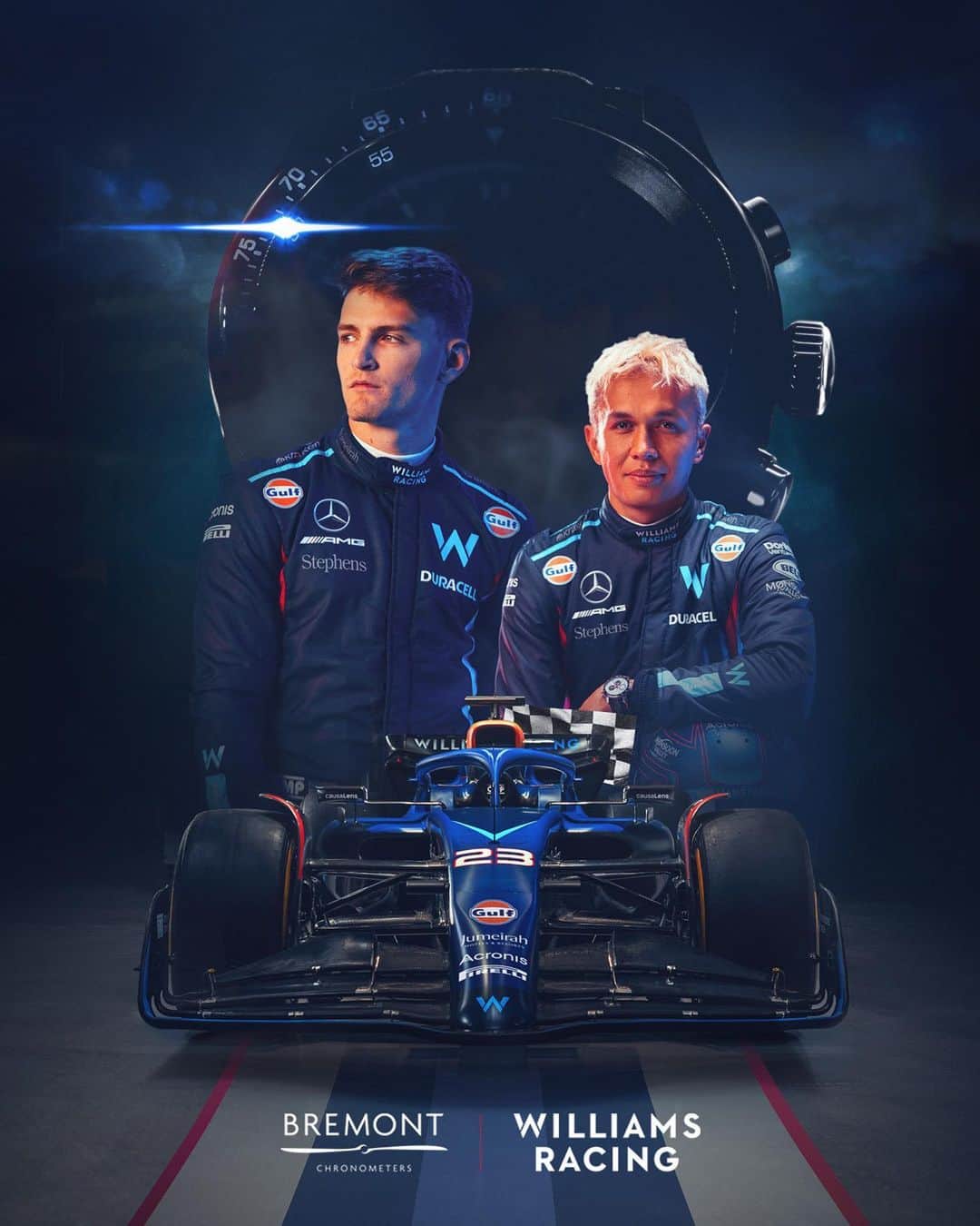 ブレモンのインスタグラム：「Join Bremont's virtual launch: Icons of Motorsport 🏁  Tune in for the unveiling of Bremont’s new motorsport timepieces with special guests including @williamsracing drivers @Alex_Albon and @logansargeant, #IsleofMan @TTracesofficial legend @Hickyracer60, and hosted by the unmistakable sound of @SkySportsF1 commentator @croftyF1.  When: TUESDAY 6TH JUNE 12PM BST Where: Tune in virtually at Bremont.com and via Bremont’s Facebook and Youtube Channels.  #TTraces #IOMTT #formula1 #wearewilliams #williamsracing #jaguarclassic #jaguarcars #bremontwatches #bremont」