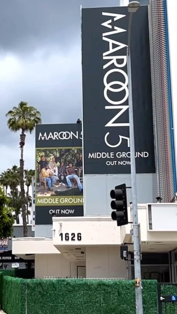 Maroon 5のインスタグラム：「L.A., We see you. Near Hollywood & La Brea.📍🦋 #M5MiddleGround」