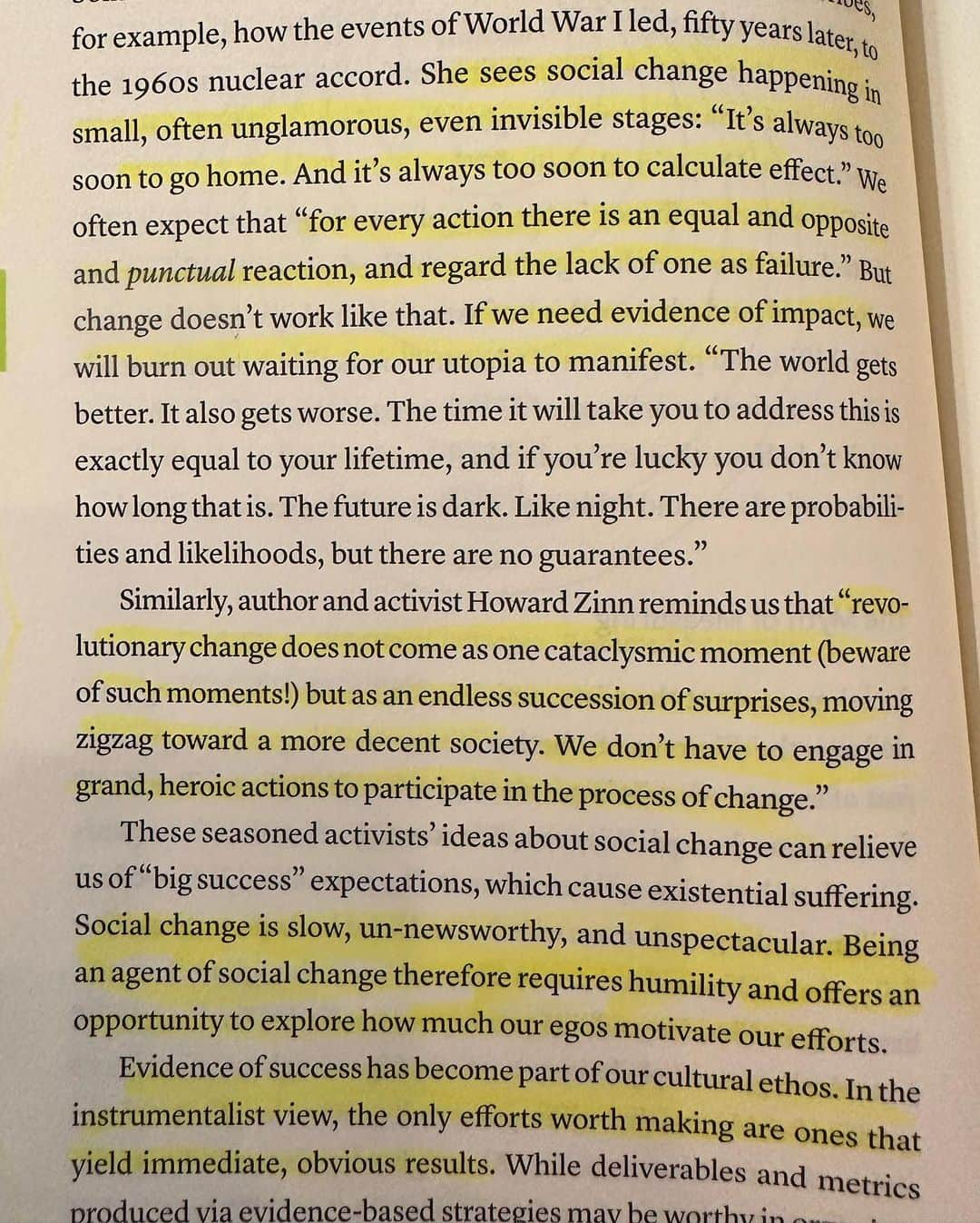 マット・マクゴリーさんのインスタグラム写真 - (マット・マクゴリーInstagram)「"A Field Guide to Climate Anxiety" by @sarahjaquetteray  Deeply grateful for the wisdom within this book. If you're feeling hopeless and burned out because of climate change, I can't recommend this book enough.   "Cognitive psychologists recognize the importance of being aware that we are part of a team. 'People easily feel helpless if left on their own when confronted with the severity of the coming climate disruptions,' Stoknes observes. But 'participating in a community or group that works for a common cause is a good remedy (the only one, actually) for this toxic helplessness and passivity.'   When my students recognize that they are all in the same boat and that they *need* to rely on each other, to express vulnerability about their anxiety and dread, and to cultivate community morale, they become the change they want to manifest in the world. They spread that uplift to other classes. Not feeling alone is probably the most important prescription for long-term resilience. When our classes start with building community before learning content, we all have far more energy and passion about the subject matter when we finally get there...  Practice green consumerism because it feels right- because you *wish* to- not because you'll feel guilty if you don't. Don't let green consumerism make you complacent. When you limit your arena of social change to what you buy or don't buy, you can lull yourself into thinking that's enough. Remember that the pollution and resource costs of a pen pale in comparison to the impacts of industries. Although we wield power as consumers, we have greater impact as citizens, community members, and social-change agents who can do much more than not buy plastic cutlery or pens.  I find myself responding resentfully to environmental messages that ask me to feel guilty. Kimmerer's non-built based pathos helped me overcome my own affective dissonance with respect to guilt. That is the model we should use in encourage others to become climate activists. 'Make justice and liberation feel good,' insisnts adrienne maree brown. Humans will come back over and over again to feel pleasure.'"   My Booklist: bit.ly/mcgreads (link in bio) #McGReads」5月31日 4時01分 - mattmcgorry