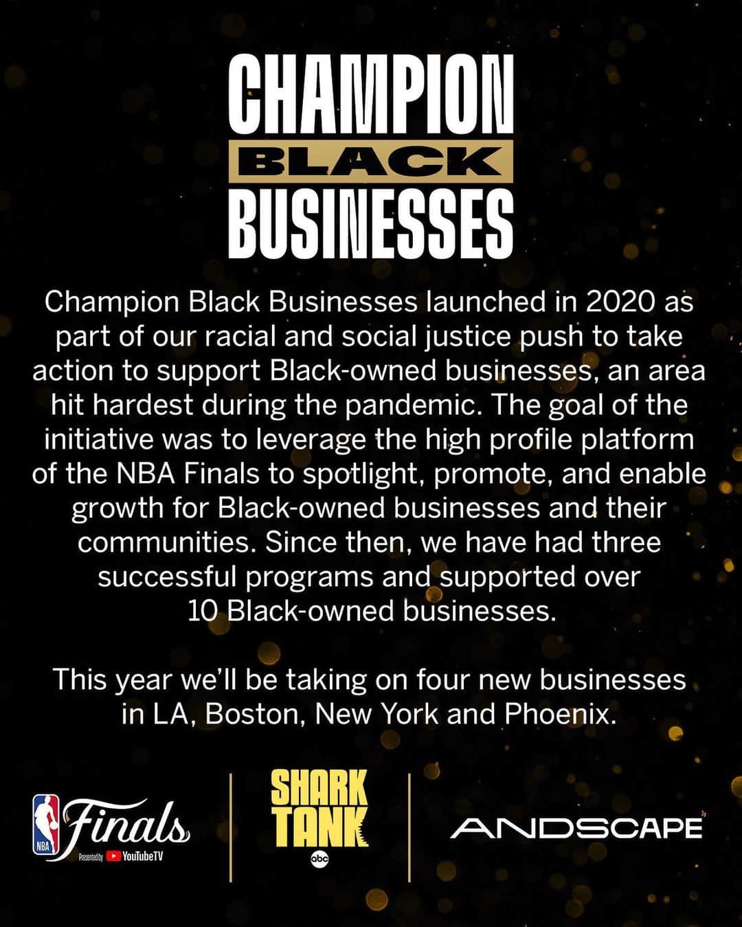NBAさんのインスタグラム写真 - (NBAInstagram)「We are excited to announce this year's Champion Black Businesses Program‼️  Throughout the NBA Finals, ESPN will be spotlighting four Black-owned businesses across the country. Shout out your favorite Black-owned business and include the hashtag #championblackbusinesses」5月31日 4時40分 - nba