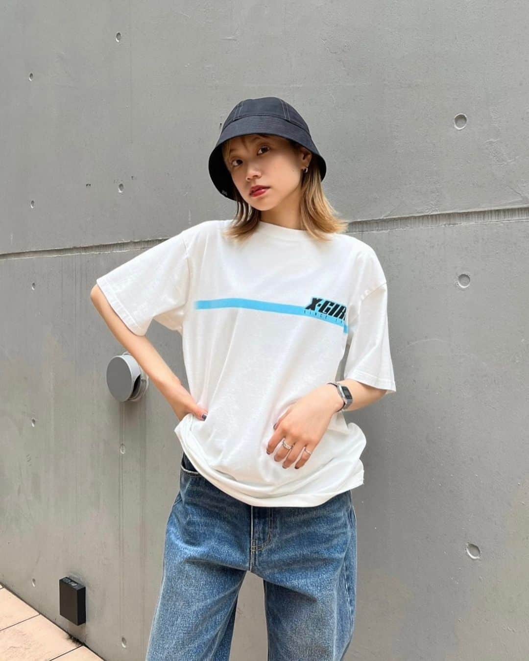 XGIRL_ootdのインスタグラム：「#xgirl_ootd @amane_sss 158cm 　 X-girl store STAFF 　 ----------------------------------------------- ▪️CONTRAST LINE S/S TEE ￥6,050 ▪️SAILOR HAT ￥5,500(税込) ▪️HIGH WAISTED LOOSE FIT PANTS ￥12,100(税込) -----------------------------------------------  #xgirl #xgirljp #エックスガール #ストリートコーデ #ストリート系女子 #ストリート女子 #ストリートファッション #セーラーハット #ハット #ハットコーデ #デニムコーデ #デニム女子 #y2k #y2kファッション #y2kstyle」