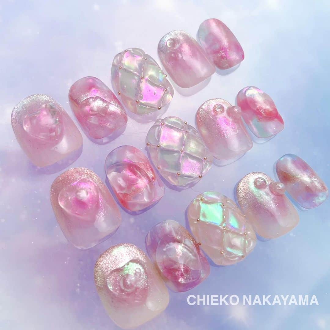 なかやまちえこのインスタグラム：「おいしそうなネイル🫧⠀ ⠀ ちょっとづつ色違い♡⠀ @pregel.jp ⠀ @kimacat_betty ⠀ @preanfaofficial ⠀ ⠀ #nail #nails #nailart #ネイル #美甲 #ネイルアート  #japanesenailart #manucure #japanesenails #manicurist #gelnails #أظافر #네일아트 #미용  #เพ้นท์เล็บ #artedeuñas #เพ้นท์เล็บเจล #ジェルネイルデザイン #ネイルデザイン #nagelkunst #かわいい #かわいいネイル #美味しそうなネイル」